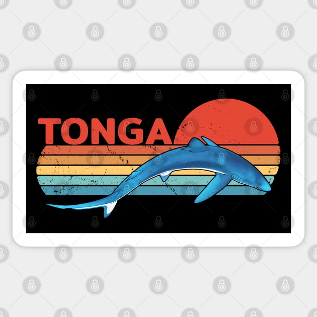 Blue Shark Kingdom of Tonga Vintage Travel Design Sticker by NicGrayTees